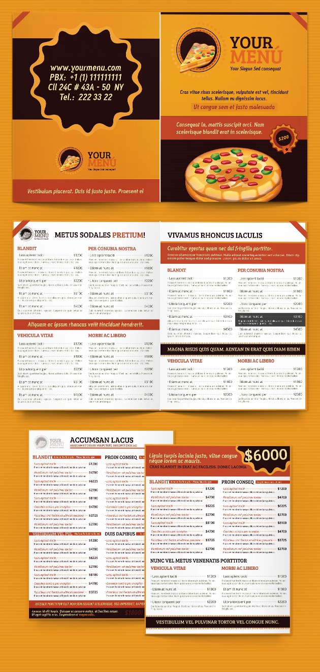 pizza menu template