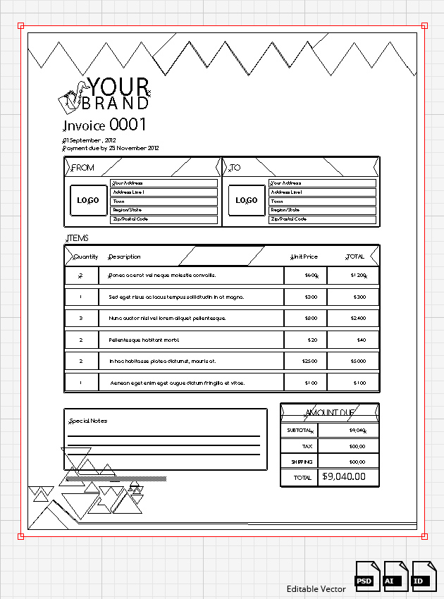 Music Studio Invoice Template